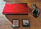 Nintendo DS Lite in rot mit 2 Spielen und Ladekabel – guter Zustand – Retro